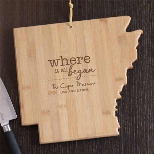 Where It All Began Arkansas Bamboo Cutting Board