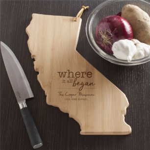 Where It All Began California Bamboo Cutting Board