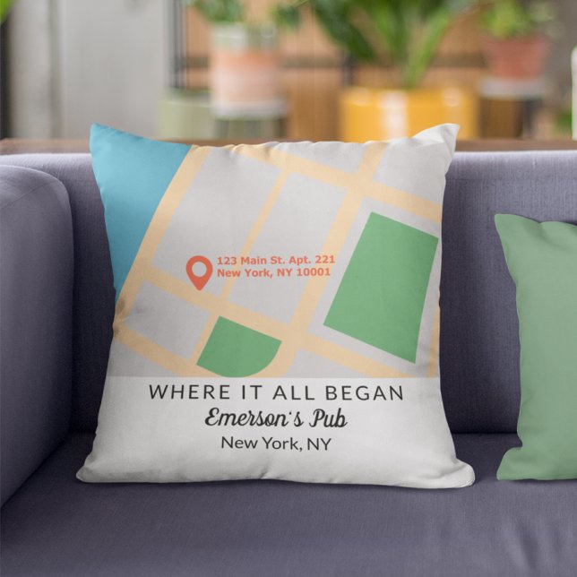 Where It All Began Couple Anniversary Keepsake Throw Pillow (Where It All Began Couple Anniversary Keepsake Throw Pillow
)
