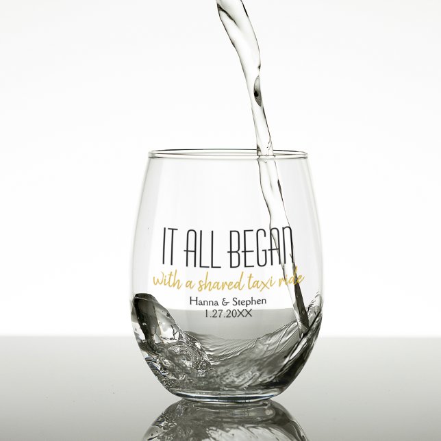 Where it All Began Couple Anniversary Stemless Wine Glass (Where it All Began Couple Anniversary Stemless Wine Glass)