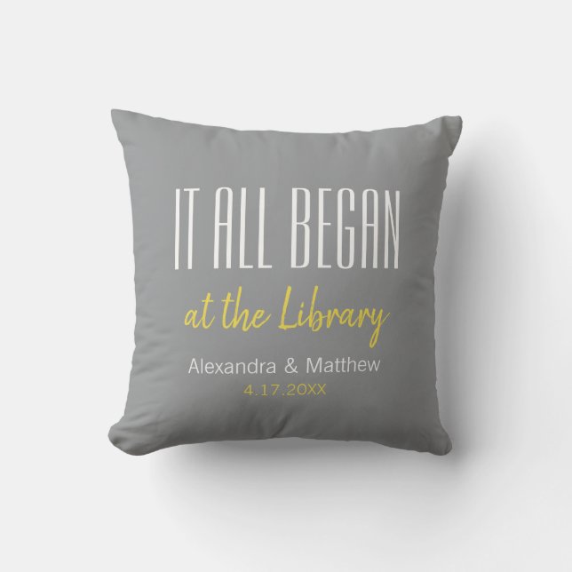 Where It All Began Couples Valentine's Day Throw Pillow (Front)