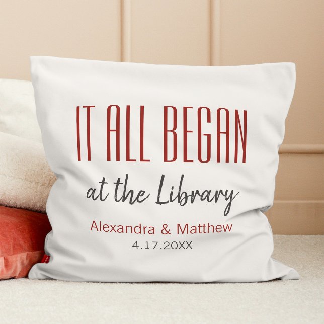 Where It All Began Couples Valentine's Day Throw Pillow (Creator Uploaded)