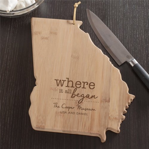 Where It All Began Georgia Bamboo Cutting Board