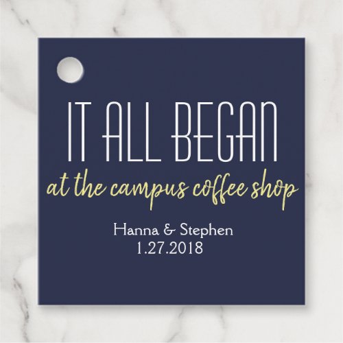 Where it All Began Love Story Favor Tags