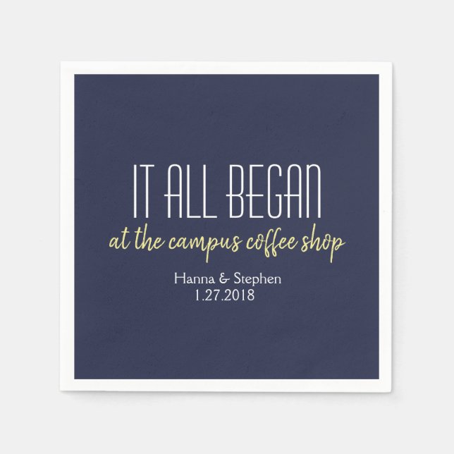 Where it All Began Love Story Napkins (Front)