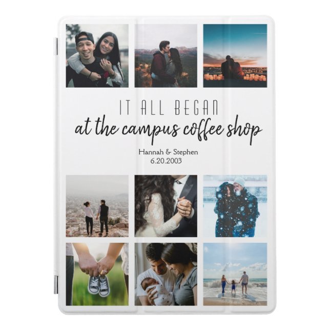 Where it All Began Love Story Photo Collage iPad Pro Cover (Front)