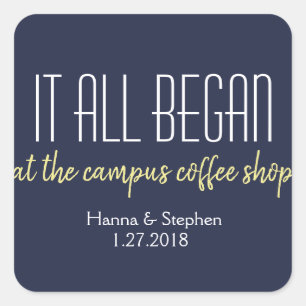 Where it All Began Love Story Square Sticker