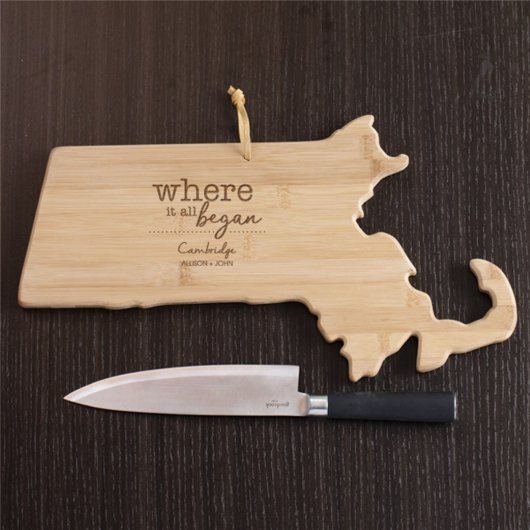 Where It All Began Massachusetts Chopping Board (Front)