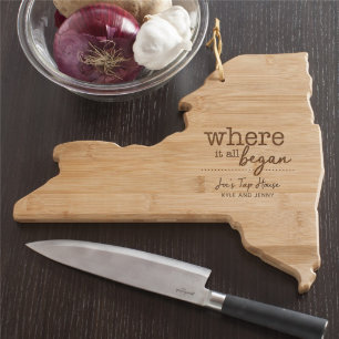 Where It All Began New York Bamboo Cutting Board