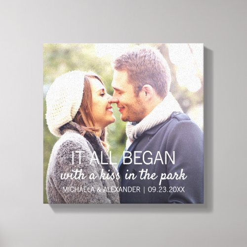 Where It All Began Personalized Couples Photo Canvas Print