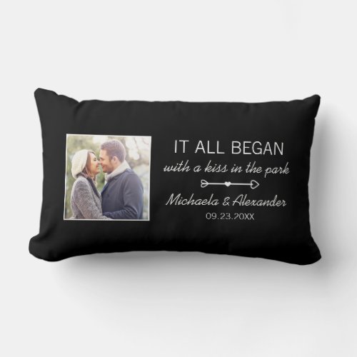 Where It All Began Personalized Couples Photo Lumbar Pillow