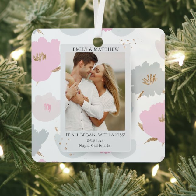 Where It All Began Romantic Couples Personalized Metal Ornament (Insitu)