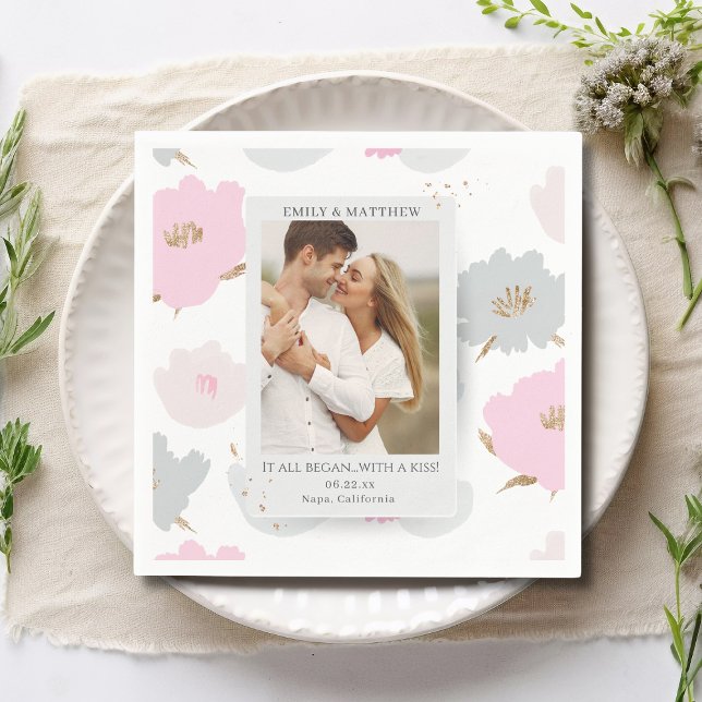 Where It All Began Romantic Couples Personalized Napkins (Creator Uploaded)