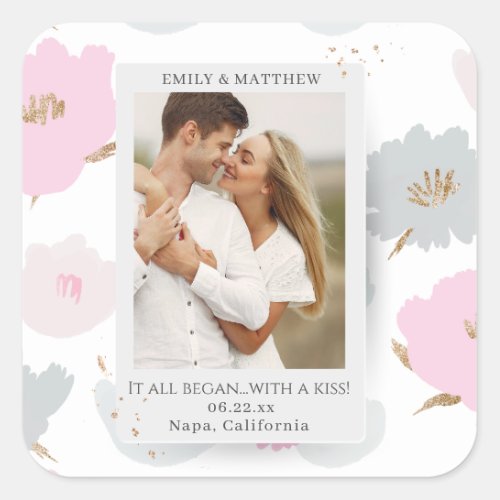 Where It All Began Romantic Couples Personalized Square Sticker