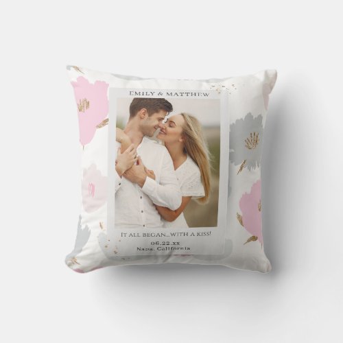 Where It All Began Romantic Couples Personalized Throw Pillow