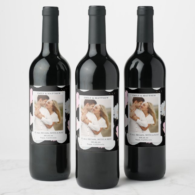 Where It All Began Romantic Couples Personalized Wine Label (Bottles)