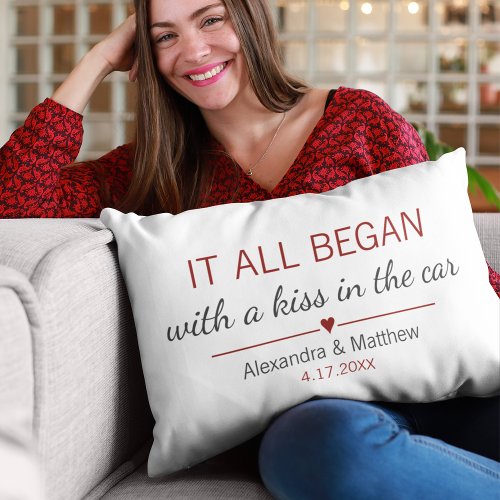 Where It All Began Romantic Personalized Couples Accent Pillow