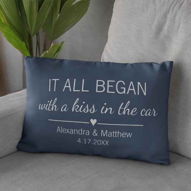 Where It All Began Romantic Personalized Couples Accent Pillow (Creator Uploaded)