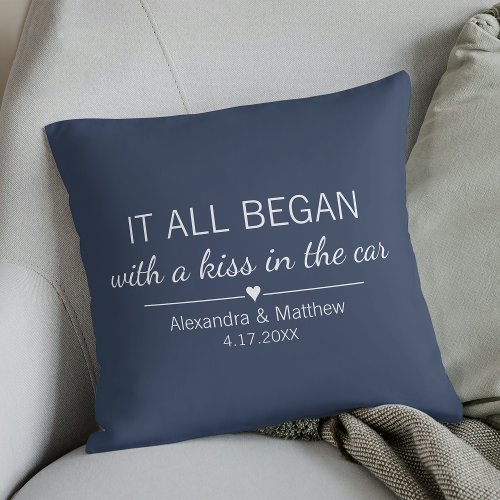 Where It All Began Romantic Personalized Couples Throw Pillow