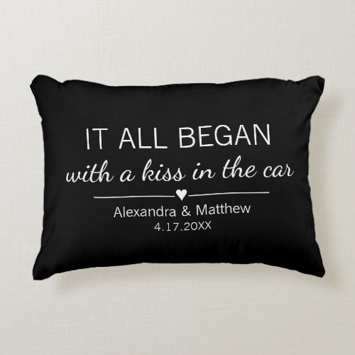 Where It All Began Romantic Personalized Elegant Accent Pillow