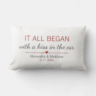 Where It All Began Romantic Valentines Day Couples Lumbar Pillow