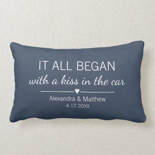 Where It All Began Romantic Valentines Day Couples Lumbar Pillow