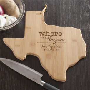 Where It All Began Texas Bamboo Cutting Board