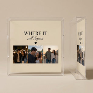 Where It All Began Three Photo Memory Acrylic Tray