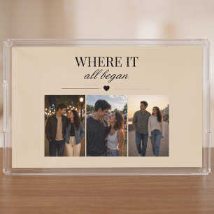 Where It All Began Three Photo Memory Acrylic Tray