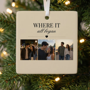Where It All Began Three Photo Memory Christmas Metal Ornament