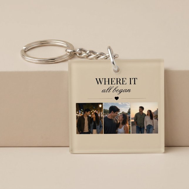 Where It All Began Three Photo Memory Keychain (Creator Uploaded)