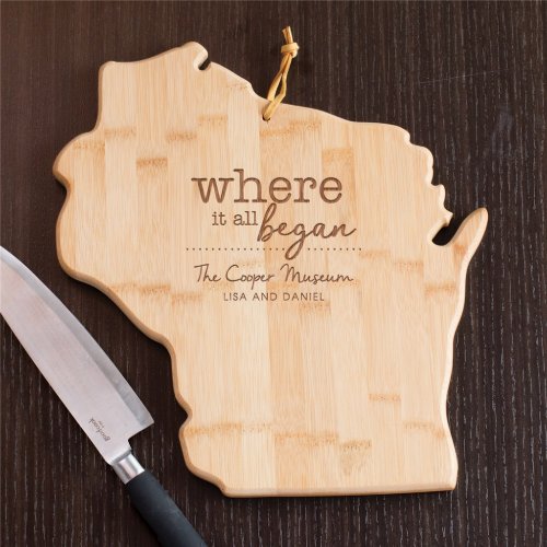 Where It All Began Wisconsin Bamboo Cutting Board