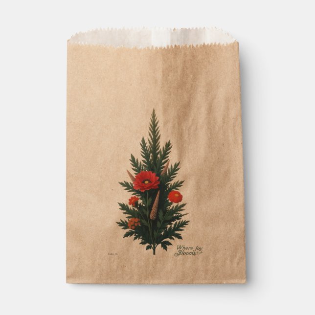 Where Joy Blooms Favor Bags | holiday Gift Bags (Front)