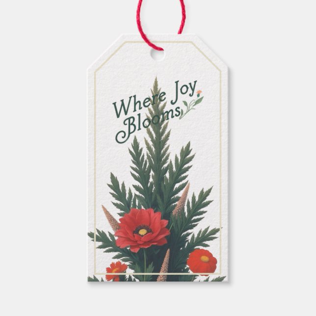 Where Joy Blooms Gift Tag | holiday . Christmas (Front)