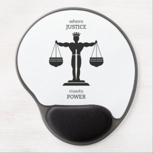 Where Justice Meets Power, Attorney, Lawyer, Law Gel Mouse Pad