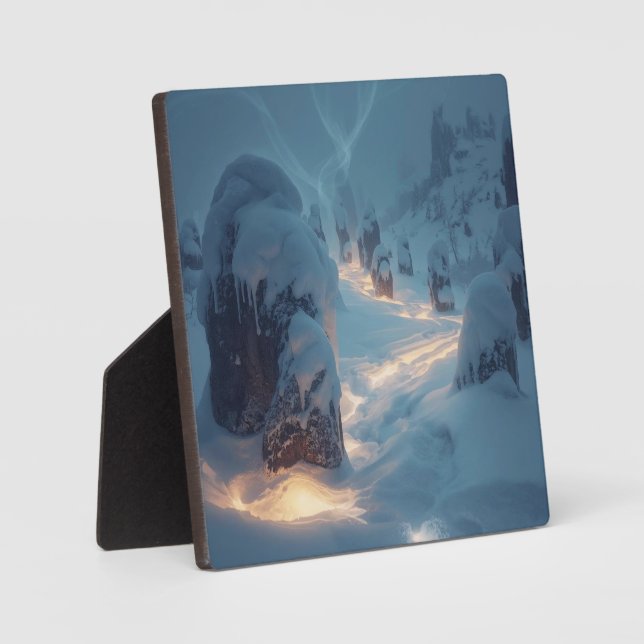 Where Light Wanders in Winter Plaque (Front)