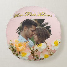Where Love Blooms Round Pillow | Spring Romance