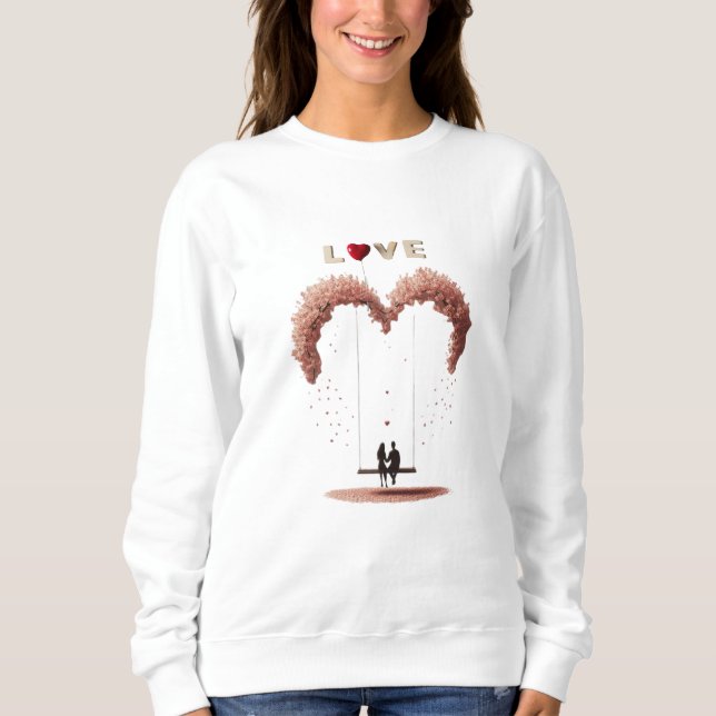 Where Love Gently Falls Petals Between Two Hearts  Sweatshirt (Front)