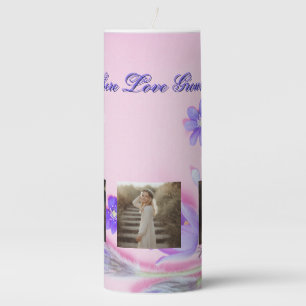 Where Love Grows Candle Personalized Floral Photo