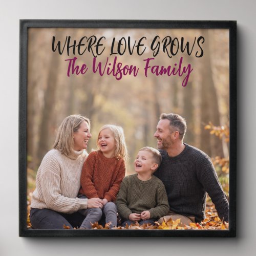Where Love Grows Family Keepsake Modern Wall Art Peel And Stick Photo Tile
