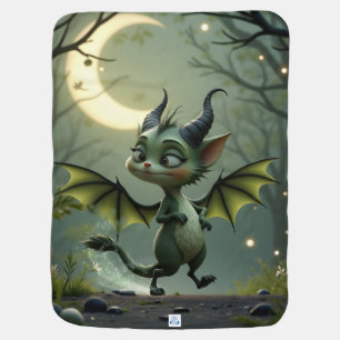 Where moonbeams dance, little mischief awakens. baby blanket