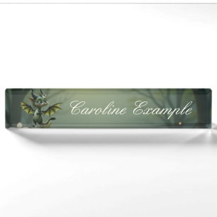 Where moonbeams dance, little mischief awakens. desk name plate