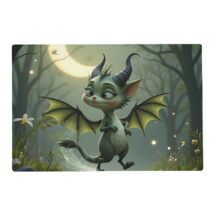 Where moonbeams dance, little mischief awakens. placemat