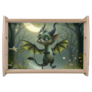 Where moonbeams dance, little mischief awakens. serving tray