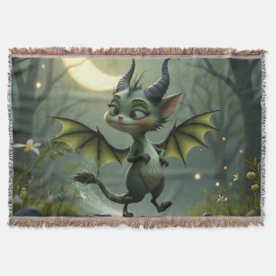 Where moonbeams dance, little mischief awakens. throw blanket