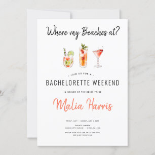 Where my Beaches at? Bachelorette Itinerary Invitation