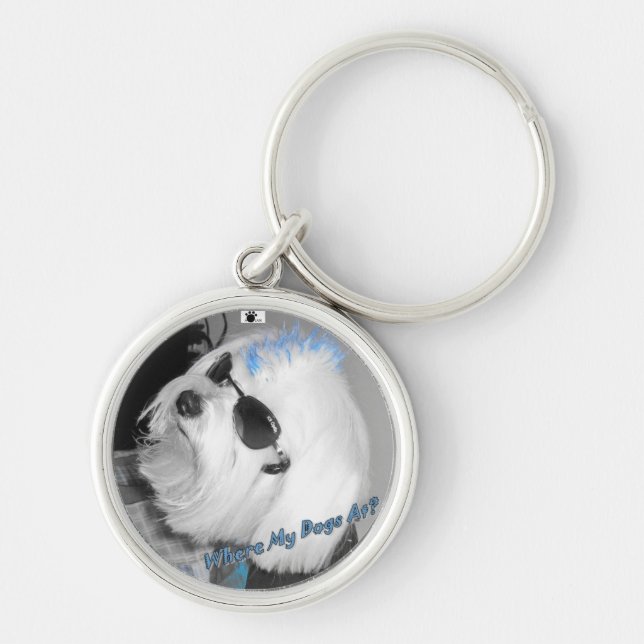 Where My Dogs At? Keychain (Front)
