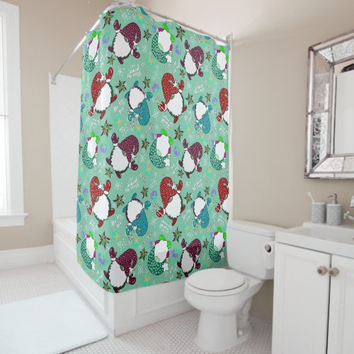 Where My Gnomies At Holiday Home Decor_Seafoam  Shower Curtain