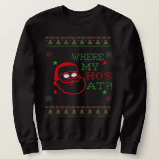Where My Hos At, funny Santa Claus Shirt