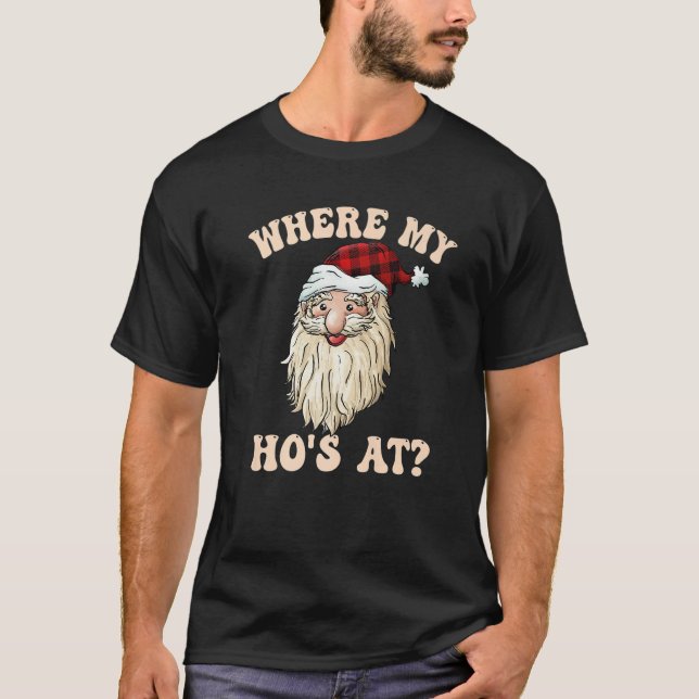 Where My Hos At Groovy Red   T-Shirt (Front)